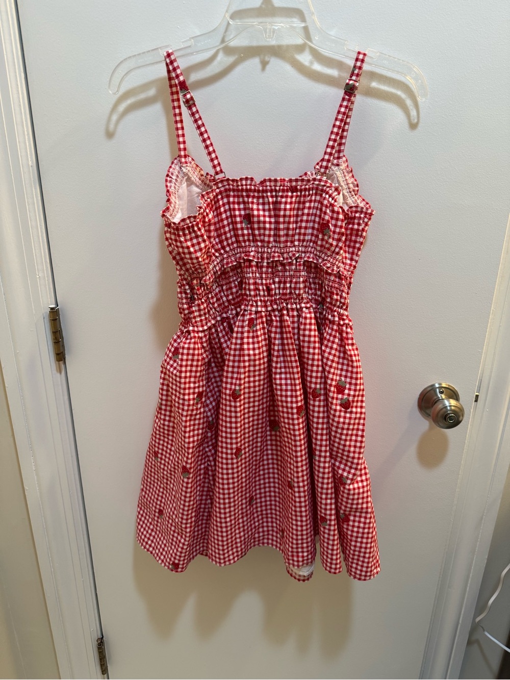 Abercrombie & Fitch Pink Gingham Smocked Mini Dress - Picture 6 of 6